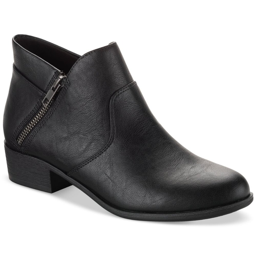 Sun + Stone Women's Adelinee Double Zip Ankle Booties Black